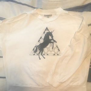 All Saints cold shoulder unicorn sweatshirt